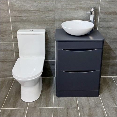 Gems - Moonstone Matt Dark Grey Vanity Set Inc Wok Basin CC & Tap