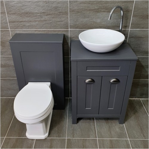 Old England - Sorrento Dark Grey Oak Wok Basin Vanity Set