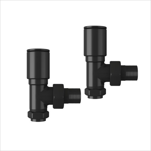 Gems - Matt Black Finish Angled Radiator Valves
