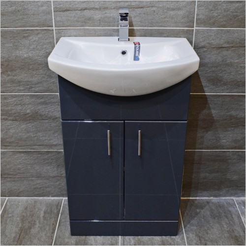 St. Moritz - 550mm Anthracite gloss Vanity Basin Unit