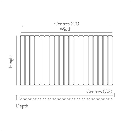 Scudo Bathrooms - Apex Horizontal Single Anthracite 600 x 944mm Radiator