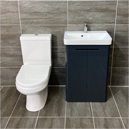 St. Moritz - Rio Anthracite 550mm Vanity Unit & Charlie Toilet Set