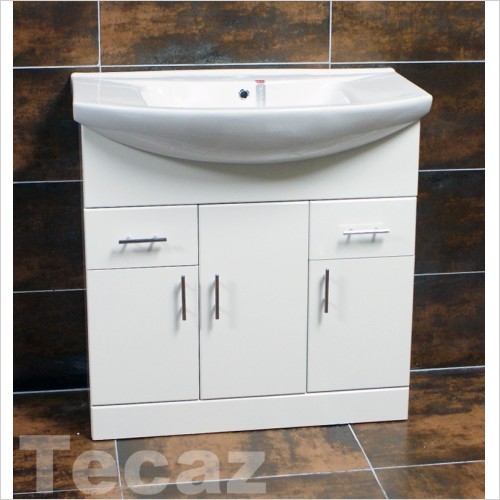 St. Moritz - Madrid 850mm White Vanity Unit & Basin
