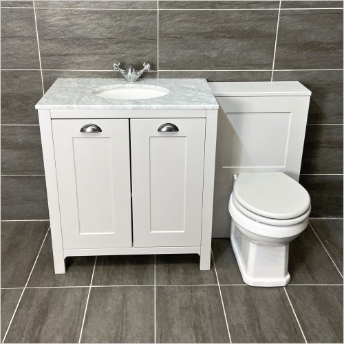 Old England - Soulbury 1300mm Light Grey Vanity Set Inc Marble Top