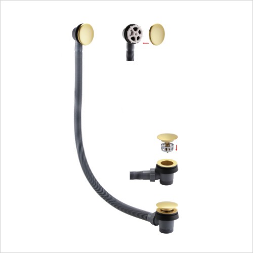 Reflections - Brushed Brass Finish Click Clack Bath Waste