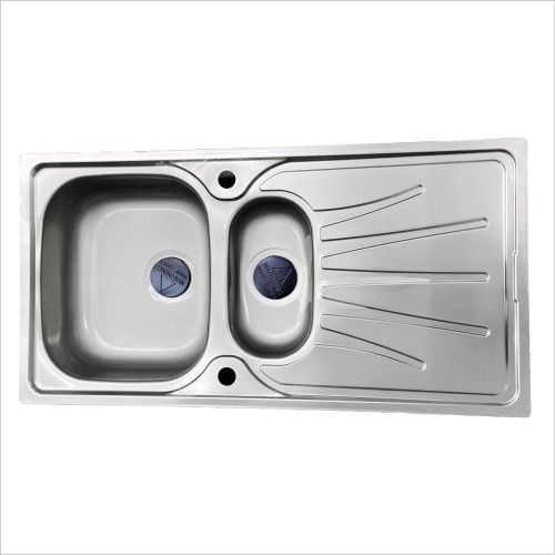 Tecaz - 1.5 Bowl 965 x 500mm Stainless Steel Kitchen Sink