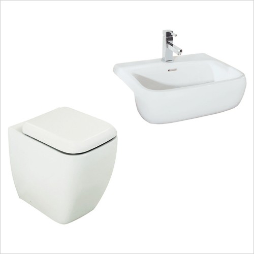 Rak - Metropolitan Semi Recessed Basin & Back to Wall Toilet Set