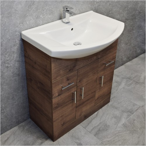 St. Moritz - 750mm Walnut Finish Vanity Unit With Basin