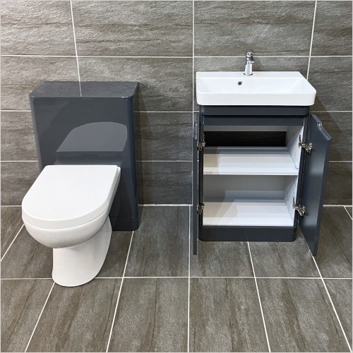 St. Moritz - Rio Anthracite 550mm Vanity & WC Unit Set