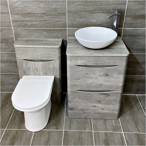 Gems - Moonstone Dark Concrete Vanity Set Inc Wok Basin WC & Tap