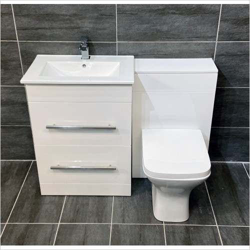 Reflections - SQ Range 1100mm Basin & WC Unit Vanity Set
