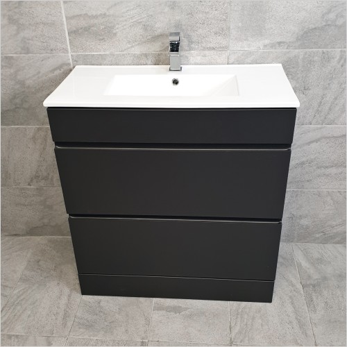 Gems - Moonstone Lucca 800mm Floorstanding Vanity Unit Matt D Grey