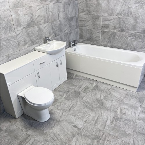 St. Moritz - White Gloss 1400mm Vanity Suite Including Drawline Unit