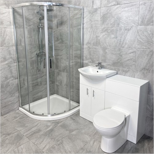 Tecaz - Ella Quadrant Shower Suite inc 1050mm Vanity Set + Tap