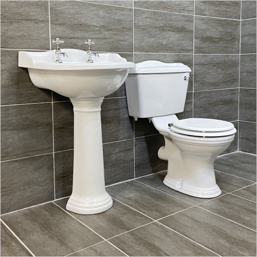 Hudson Reed - Chancery Traditional 2th Basin & Close Coupled Toilet Set
