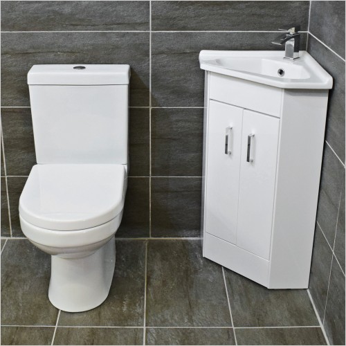 Reflections - Two Door Corner Unit & Charlie Toilet Cloakroom Set