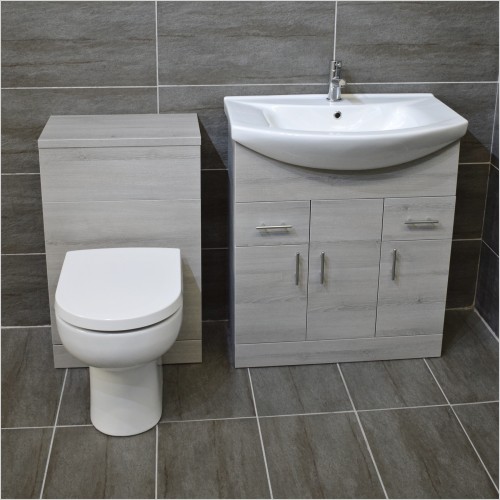 St. Moritz - 1250mm Grey Ash inc Basin & Luxury Toilet Pan