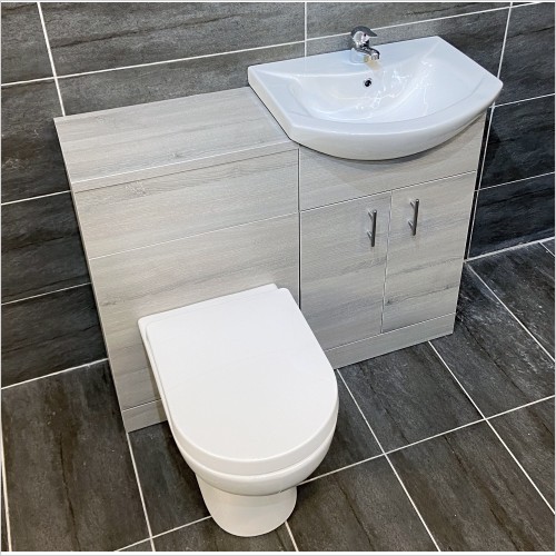 St. Moritz - 1050mm Grey Ash Vanity Set Inc Basin & Luxury Toilet Pan
