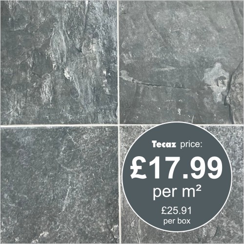 Tecaz - Inter Alder Anthracite 60 x 40cm Wall / Floor Tile &pound;14.99 M2