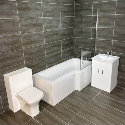 Reflections - Troya L Shaped Showerbath Vanity Suite Right Hand