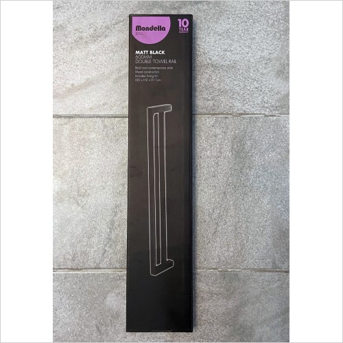 Tecaz - Mondella Vivace Black Vogue Double Towel Rail 600mm