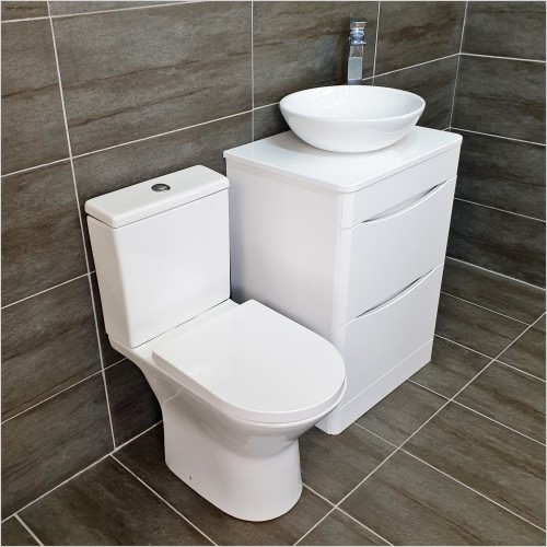 Gems - Moonstone White Gloss Vanity Set Inc Wok Basin CC & Tap