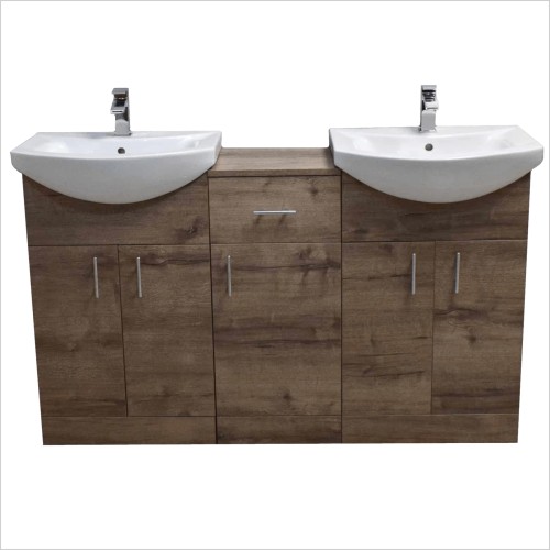 St. Moritz - St Moritz 1450mm Double Basin Walnut