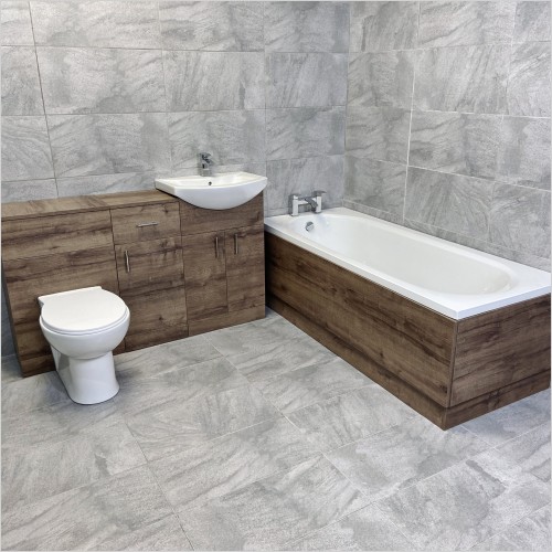St. Moritz - Walnut Finish 1400mm Vanity Suite Including Drawline
