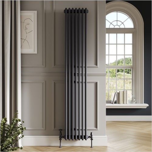 Scudo Bathrooms - Column 3 Vertical Anthracite 1800 x 335mm Radiator