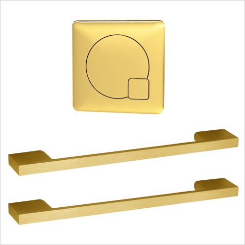 Tecaz - Arno 1100mm L Shape Vanity Set with Brass Handles Left Hand