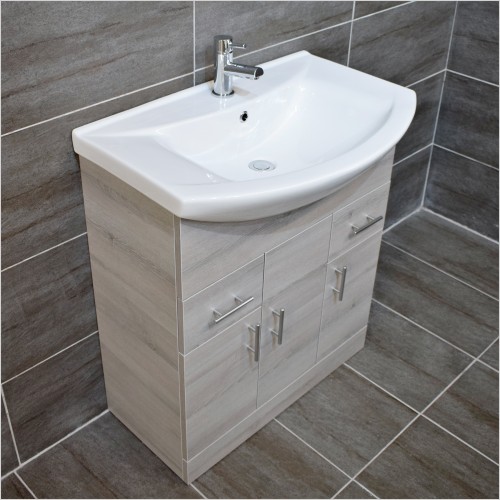 St. Moritz - 750mm Grey Ash Unit With Basin