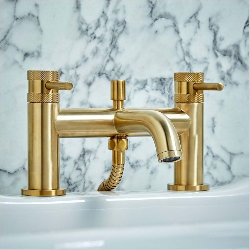 Tecaz - Core Brushed Brass Round Style Bath Shower Mixer Tap