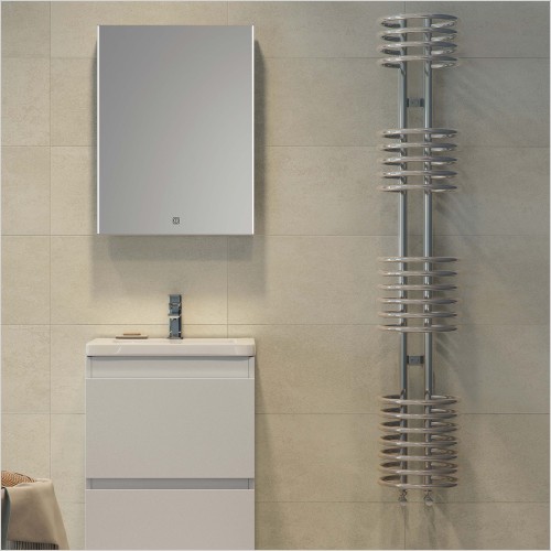 Rak Clearance - Seagram Curved Designer Heated Towel Rail 1200x280mm