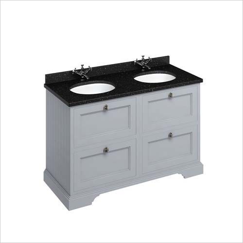 Burlington - 1300mm Grey Double Freestanding Vanity Unit With Drawers