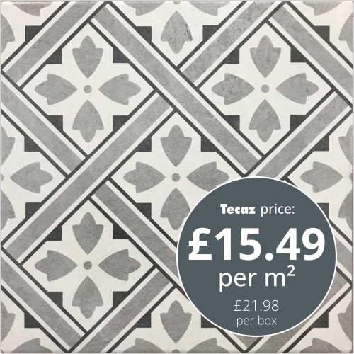 Tecaz - Mr. James Grey 33 x 33cm Wall / Floor Tile