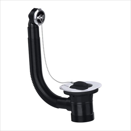 Tecaz - Round Kitchen Sink Chrome Overflow - With Plug & Chain