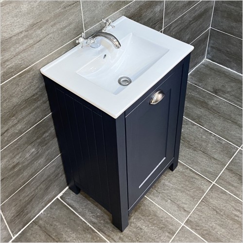 Old England - Durham Indigo Blue 500mm Vanity Unit With Basin