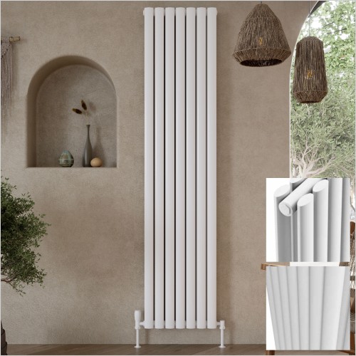 Scudo Bathrooms - Apex Vertical Double White 1800 x 531mm Radiator