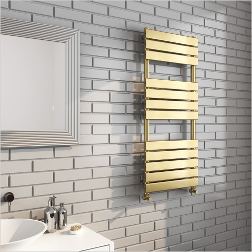 Gems - 1200 x 500mm Brushed Brass Heated Towel Rail