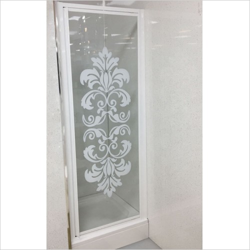Tecaz - Damask 760mm White Pivot Shower Door