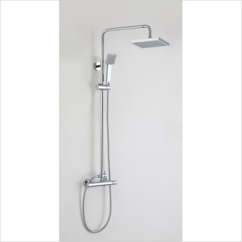 T2 Value Range - Wye Thermostatic Shower Mixer Set Duall Square Heads
