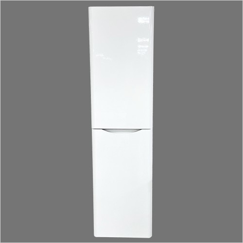 Gems - Moonstone Handleless White Gloss Wall Hung Tall Boy Unit