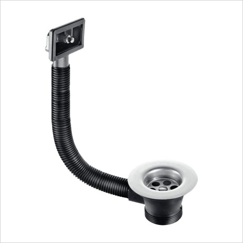 Tecaz - Square Kitchen Sink Chrome Overflow - With Plug & Chain