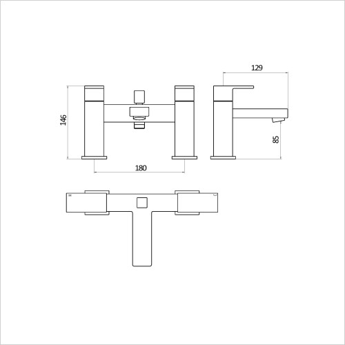 Reflections - Design P Bath Shower Mixer Tap Inc Shower Kit