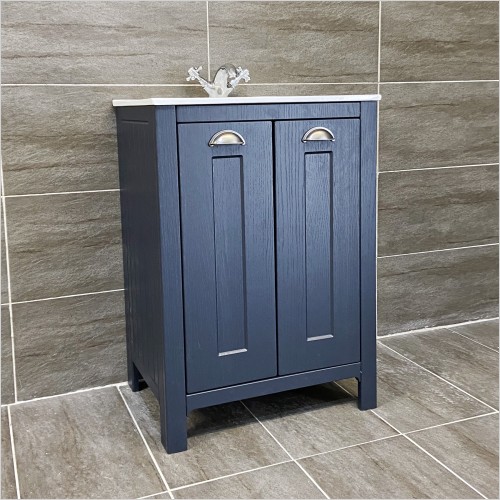 Old England - Durham Indigo Blue 600mm Vanity Unit With Basin