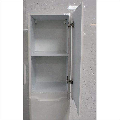 St. Moritz - Rio Wall Hung Tall Boy Bathroom Storage Unit White Gloss