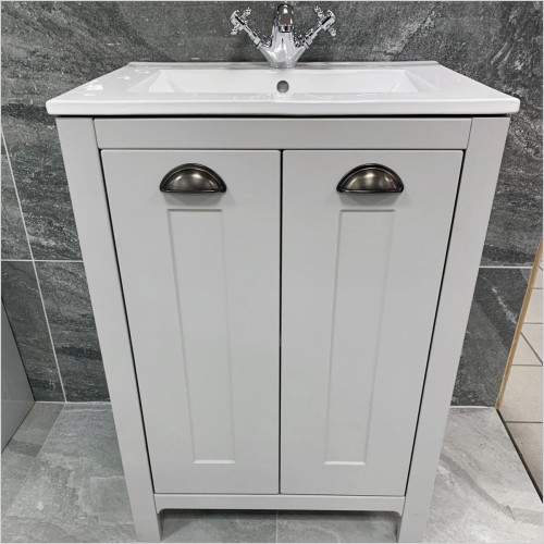 Old England - Durham Light Grey 600mm Vanity Unit & Legend Toilet Set