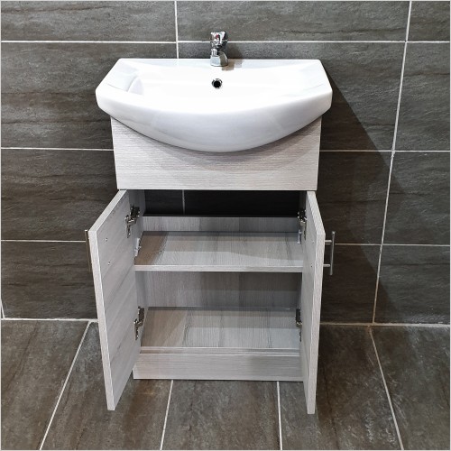 St. Moritz - 550mm Grey Ash Vanity Unit & Basin