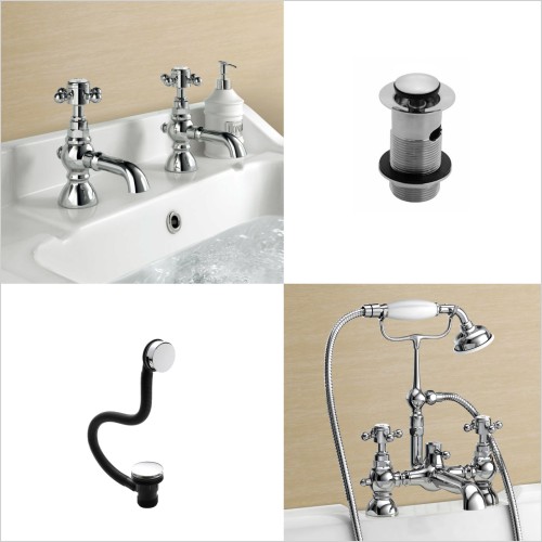 Reflections - Design C Tap Pack Including Basin Taps & Bath Shower Mixer