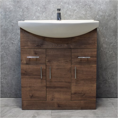 St. Moritz - 750mm Walnut Finish Vanity Unit With Basin
